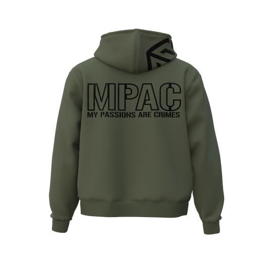 MPAC HEAVYWEIGHT HOODIE IN MILITARY GREEN
