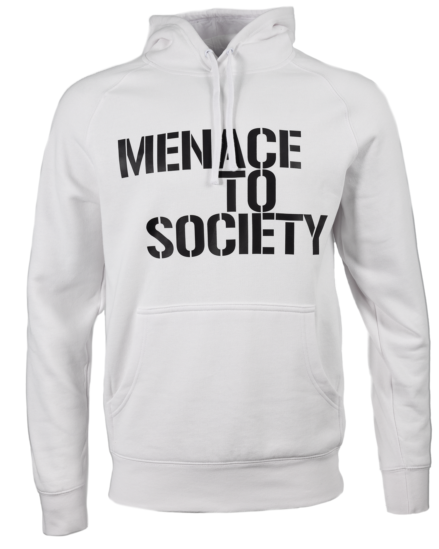 MENACE TO SOCIETY PULLOVER HOODIE IN WHITE