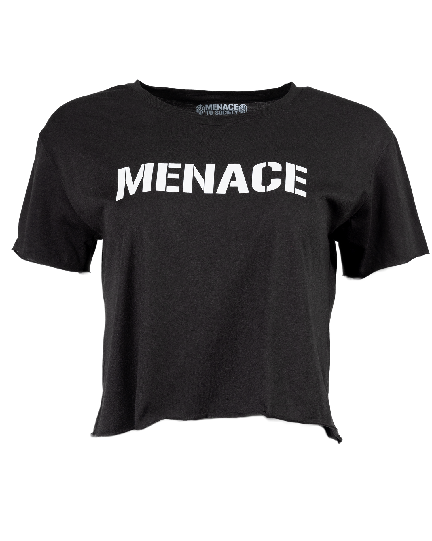 MENACE STAPLE CROP TOP IN BLACK