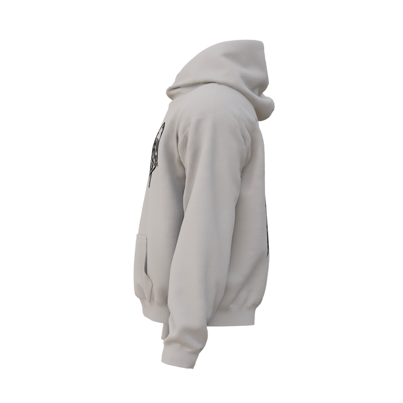 EMBROIDERED NEOH HEAVYWEIGHT HOODIE IN BONE